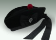 A black Scots bonnet