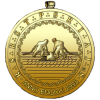 A circular medal of gold